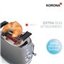 Korona 21667 Grille-pain | 2 tranches | Design rétro | Gris | 6 niveaux de brunissage | Rétro | Décongélation, rôtir, réchauffer
