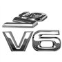 V6 Emblème en métal chromé avec Logo 3D pour Voiture