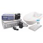 Détox Nettoyant Ion Galvano set en ALUMINIUM Coffre de service électrolyse de pied/bain de pieds. Ensemble complet/set complet a