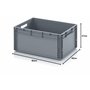 Auer Packaging Bac de rangement empilable 60 x 40 x 27 euros 60 x 40 x 27 cm Gris