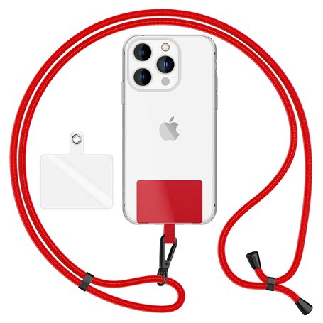 NALIA Chaîne universelle avec coussinet - Cordon pour coque de téléphone portable à bandoulière - Mousqueton de suspension en mé