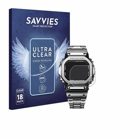 savvies Protection Ecran pour Casio G-Shock GMW-B5000D-1ER (18 Pièces) - Film Protection Ultra Clair