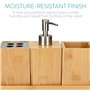 Navaris Set Accessoires Salle de Bain - 4X Accessoire pour Salle de Bain en Bambou - Porte-Brosse à dent - Distributeur de Savon