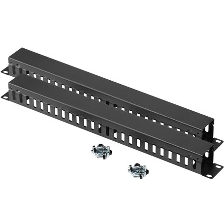kwmobile Organiseur de câbles 1U 19" - 2X Panneau de Gestion des câbles Horizontal pour Rack 19 Pouces Horizontal 1U avec Couver
