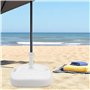 Pied de parasol en plastique - 45 x 45 cm - À remplir pour mâts de parasol jusqu'à 33 cm - Blanc - Support de parasol à remplir 