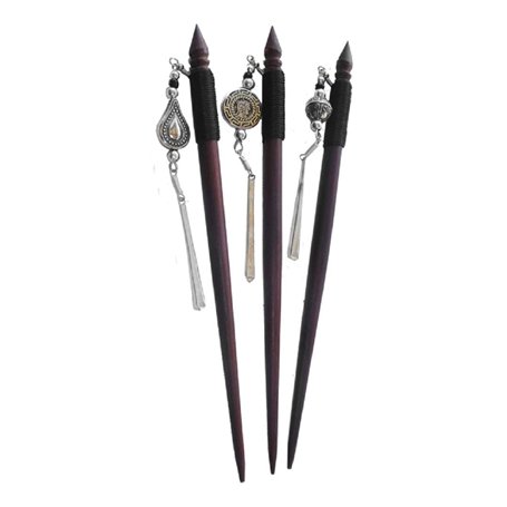 1 x Pic à Cheveux en Bois avec Ornements en Métal Bijoux Cheveux Barrette à Cheveux