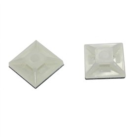 100x Douille adhésive pour Attache de câble 28x28mm Blanc naturel Auto-adhésif