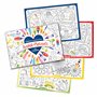 Papierdrachen Ausmal - Lot de 12 sets de table pour la rentrée scolaire - Avec 4 motifs différents - En papier de qualité supéri