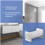 VIOKS Système Aération et Ventilation Extensible, Bouche VMC 125 mm, Traversée de Mur blanche avec Grille Aération et Clapet Hot
