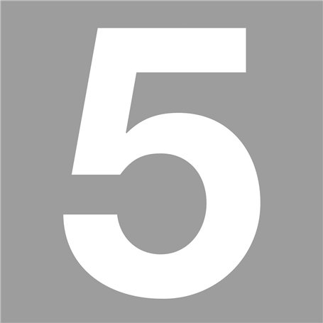 iSecur Autocollant de chiffre n° 5 en blanc I hauteur 10 cm I numéro de maison autocollant