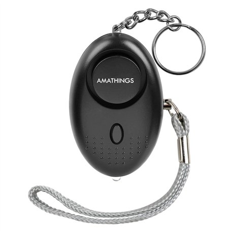 AMATHINGS Porte-clés alarme de poche avec lumière LED – Alarme de panique porte-clés d'autodéfense – Appareil d'alarme pour sac