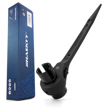 HASKYY Clé à cliquet à cliquet avec fente pour écrou papillon 19/22 mm Cliquet réversible droite/gauche – Clé à douille double 4