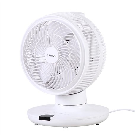 AREBOS Ventilateur de table avec télécommande & minuterie | 55W | oscillation 3D | ventilateur avec 4 niveaux de vitesse | incl.