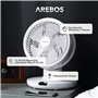 AREBOS Ventilateur de table avec télécommande & minuterie | 55W | oscillation 3D | ventilateur avec 4 niveaux de vitesse | incl.