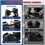 DH FitLife Lot de 2 haltères réglables de 12 kg - 2 à 12 kg - Avec 5 niveaux de poids - Avec disques d'haltères - Haltères court