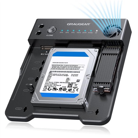 GRAUGEAR Station d'accueil M.2 NVMe et SATA SSD/HDD