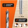 MEISTERGRIFF® Lot de 7 forets à bois longs – Forets extra tranchants – Forets hélicoïdaux stables et incassables – Diamètres 4, 