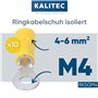Kalitec RKSGM4 Lot de 10 cosses à anneau 4-6 mm² I Partiellement isolé M4 jaune I Cuivre I Collier en PVC I Pour connecter des c