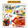 Happlee Peinture de Verre de 12 Couleurs avec, Peinture Non-Toxique pour Le Verre, Utilisation de Couleur de Verre pour Le Verre