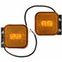 Lot de 2 feux de gabarit LED 12-24 V 65 x 65 mm avec support et réflecteur orange feu de position pour camion