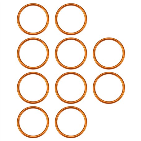 EMSea Lot de 10 Joints d'étanchéité pour Collecteur 28 X 34 X 2 Mm en Métal Creux Cuivré pour Tuyau d'échappement de Moto Compat