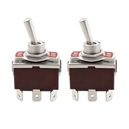 YINETTECH 2pcs Interrupteurs à Bascule à 6 Broches 250 VCA 15 A - 125 VCA 20 A Bipolaire à Double Sens 2 Positions à Verrouillag