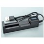 Lrtzizy Chargeur de Batterie Rechargeable Universel à Chargement USB 1 Slot Chargeur de Batterie au Lithium pour 18650 26650 145