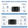 JIVIMOCO Sélecteur de commutateur USB 3.0 Commutateur KVM 5 Gbps 2 en 1 Sortie Commutateur USB 3.0 Compartiment Bidirectionnel p