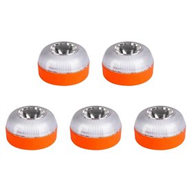 Kquepo 5Pcs V16 Feux de Signalisation LED d'urgence Blancs et Jaunes avec Une Base Magnétique