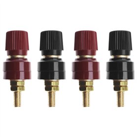 ECSiNG Lot de 4 bornes de reliure 333 type M6 en laiton 0 V-380 V 200 A Filetage M6 pour machine à souder électrique, camion, vo ECSiNG Lot de 4 bornes de reliure 333 type M6 en laiton 0 V-380 V 200 A Filetage M6 pour machine à souder électrique