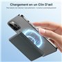YISH Batterie Externe Mag-Safe Powerbank: 5000mAh Power Bank 9MM Slim Portable Chargeur sans Fil Batterie Induction avec Rapide 