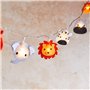 Lights4fun Guirlande Lumineuse Safari en Feutre Déco pour Enfant à 16 LED Blanches Chaudes à Piles pour Intérieur