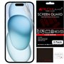 TECHGEAR [Lot de 5 films de protection d'écran pour iPhone 16/iPhone 15 - Film protecteur d'écran LCD transparent avec chiffon d