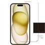 TECHGEAR [Lot de 5 films de protection d'écran pour iPhone 16/iPhone 15 - Film protecteur d'écran LCD transparent avec chiffon d