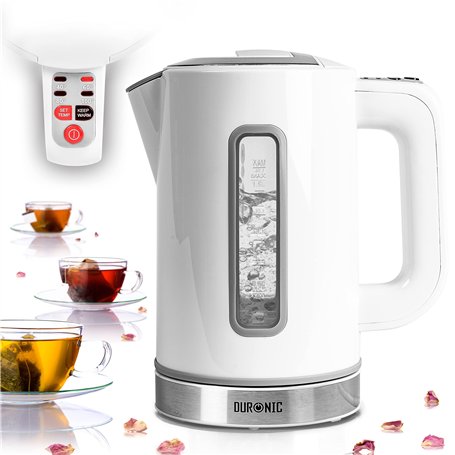 Duronic EK30 WE Bouilloire électrique de 3000W | Température réglable 40° 60° 80° 100° | 1