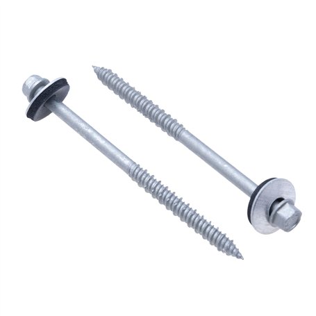 Vis Autotaraudeuse 155 mm pour Bois et Béton Avec Rondelle Aluminium/EPDM a Tête Hexagonale SW Acier au Carbone en Revêtement Cé