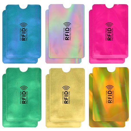 volumoon Lot de 12 pochettes de protection RFID pour cartes de crédit