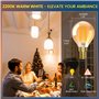Lamptobe 4W ampoule led e14 blanc chaud 2200K verre ambré 40w égal à Vintage ampoule petit culot à vis G45 à led ampoule filamen