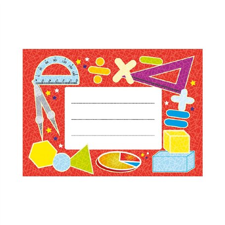 SuperStickers Lot de 32 étiquettes autocollantes pour cahiers d'exercices de mathématiques.