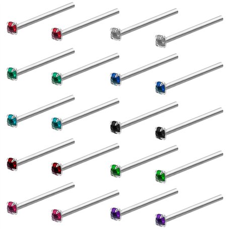 Kurtzy Piercing Nez Tige Pliable en Acier Inoxydable (Lot de 20) - Lot Piercing Tragus de 1