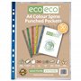 eco-eco Eco107 Lot de 50 pochettes perforées transparentes A4 100% recyclées Dos coloré 45 microns