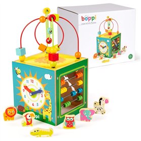 boppi Grand Cube d'activité en Bois 5 en 1 Labyrinthe à Billes à 2 Sens Huit Jouet sensoriel pour bébé avec Boulier Horloge Trie boppi Grand Cube d'activité en Bois 5 en 1 Labyrinthe à Billes à 2 Sens Huit Jouet sensoriel pour bébé avec Boulier Horloge Trie