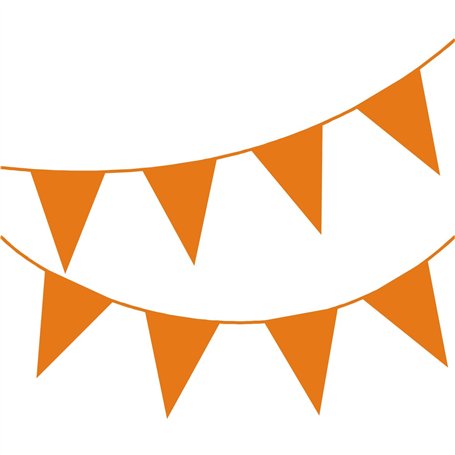 Happium Guirlande de fanions de 10 m de couleur unie pour décoration de fête (orange)