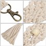 BELLE VOUS Attache Porte Clé Bohème avec Mini Macramé (Lot de 3) - 3 Modèles - Mousqueton Porte Clé Unique Tissé à la Main pour 