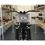 Alchemy Parts Phare de moto rectangulaire 12 V de style rétro en noir brillant | Marqué E/Homologué | Faisceau haut et bas avec 