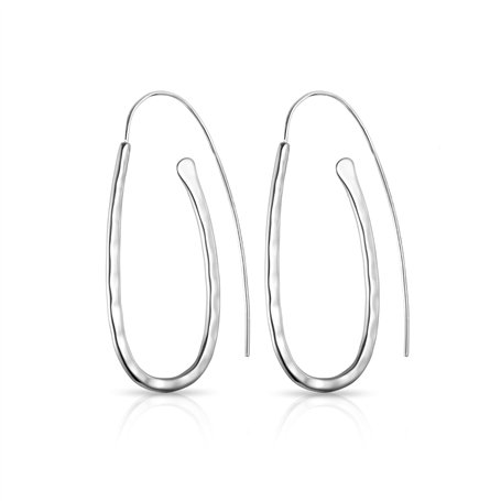 Boucles d'oreilles créoles martelées en argent sterling