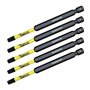5 x SabreCut SCRSQ189_5 Jeu d'embouts de tournevis à percussion magnétique carré SQ1 89 mm à extrémité unique compatible avec De