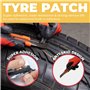 GADLANE Kit de réparation de pneus sans chambre à air – Kit de réparation de pneu plat de 7 pièces pour voiture, moto, camion, V