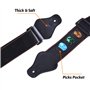 Lot de 4 Sangle de guitare avec extrémités en cuir Courroie de Guitare Longueur réglable avec 10 médiators verrous de sangle pou