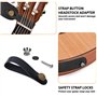 Lot de 4 Sangle de guitare avec extrémités en cuir Courroie de Guitare Longueur réglable avec 10 médiators verrous de sangle pou